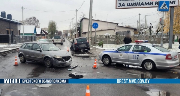 В Бресте нетрезвый (3,18 промилле алкоголя) водитель совершил ДТП